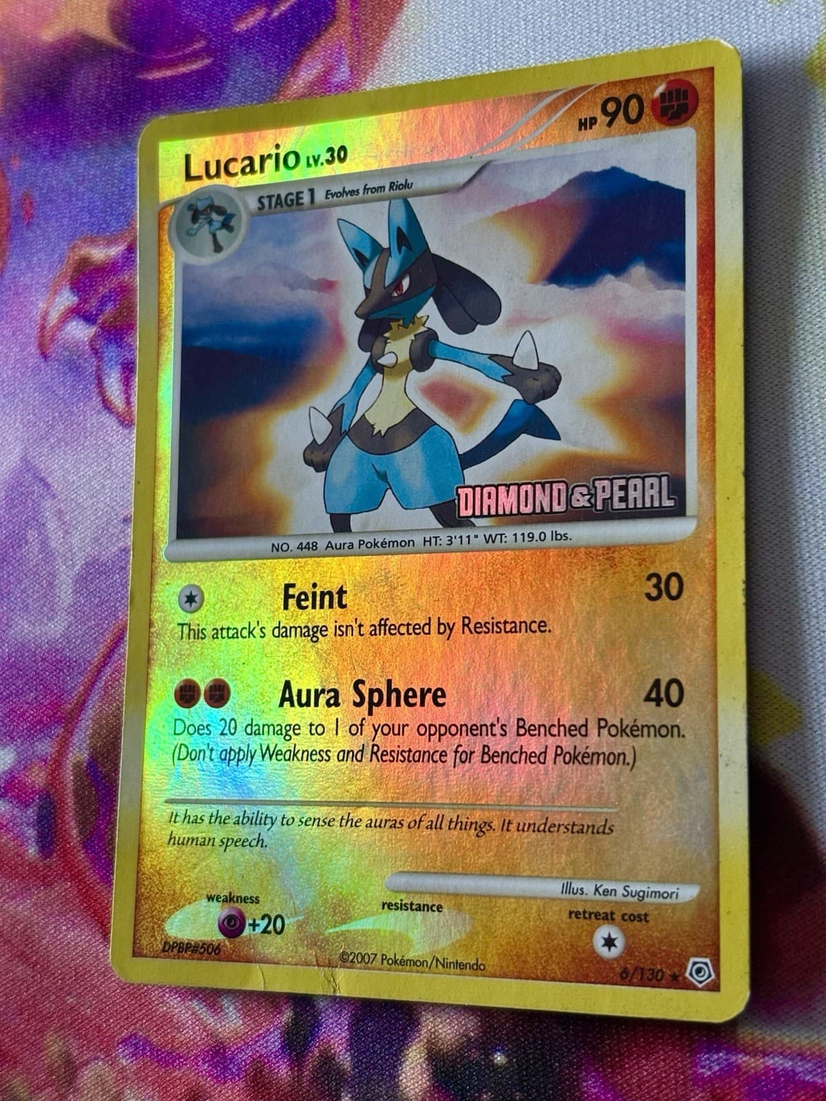 Lucario 6/130 Diamond and Pearl Reverse Holo HP