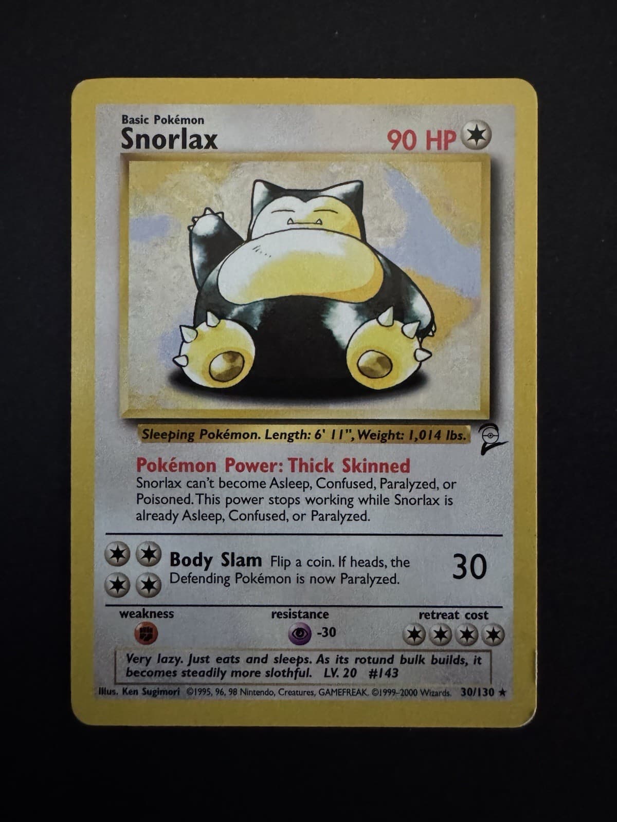 Snorlax Rare 30/130 - Base Set 2 - Light Play - Pokemon TCG WOTC