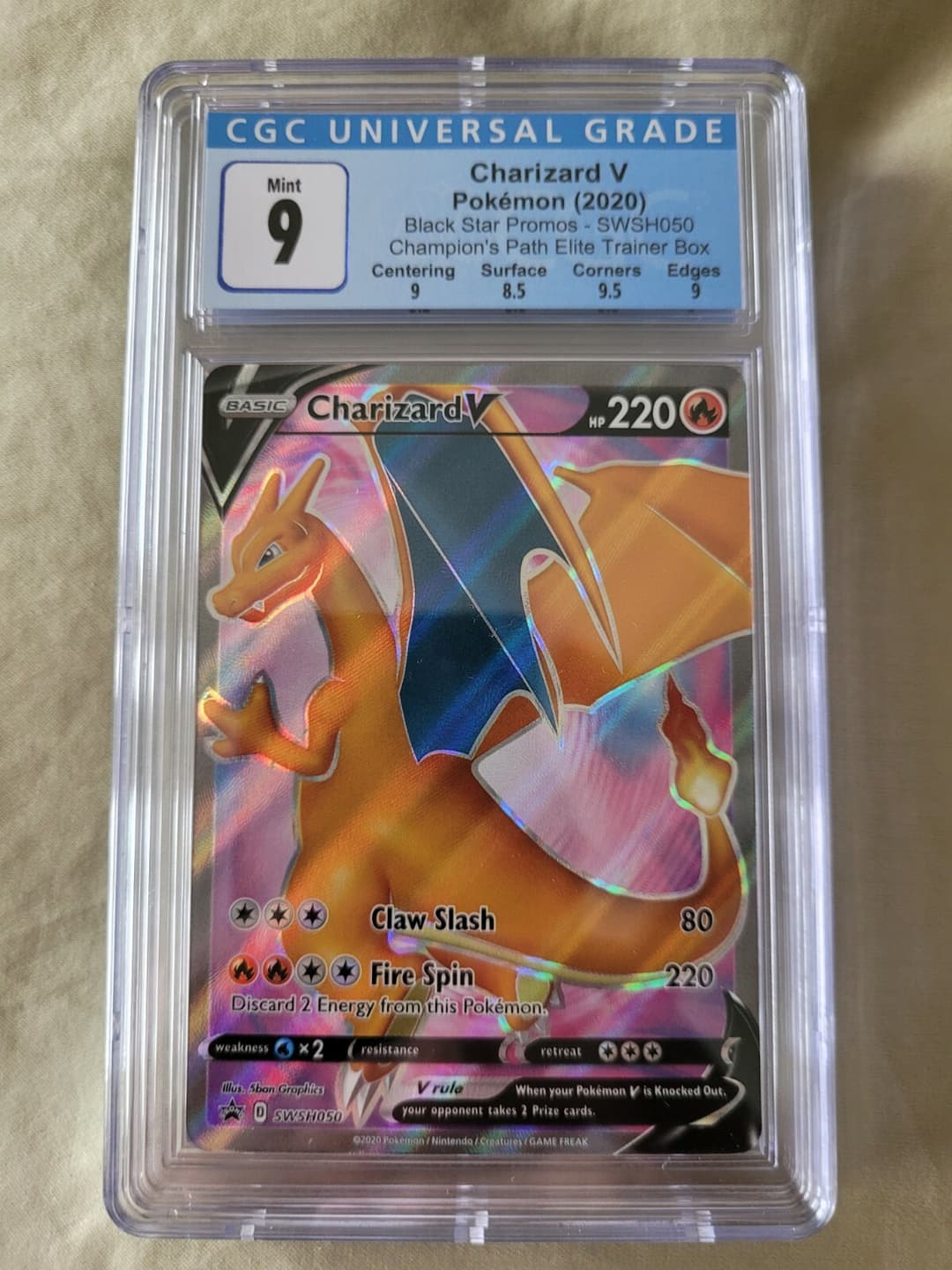 Pokemon 2020 Champion's Path Elite Trainer Box Charizard v CGC Mint 9