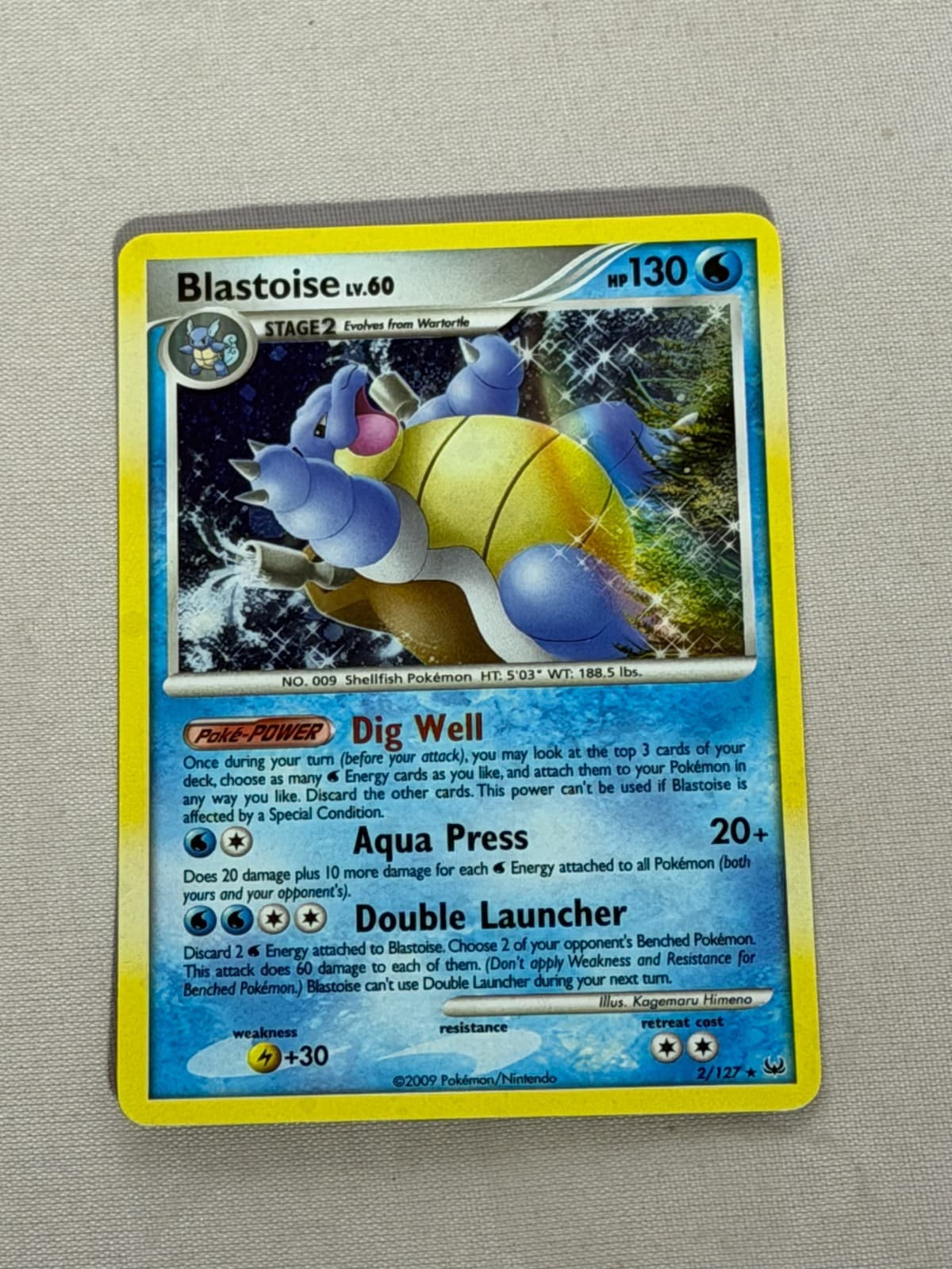 Pokemon Blastoise Platinum 2/127