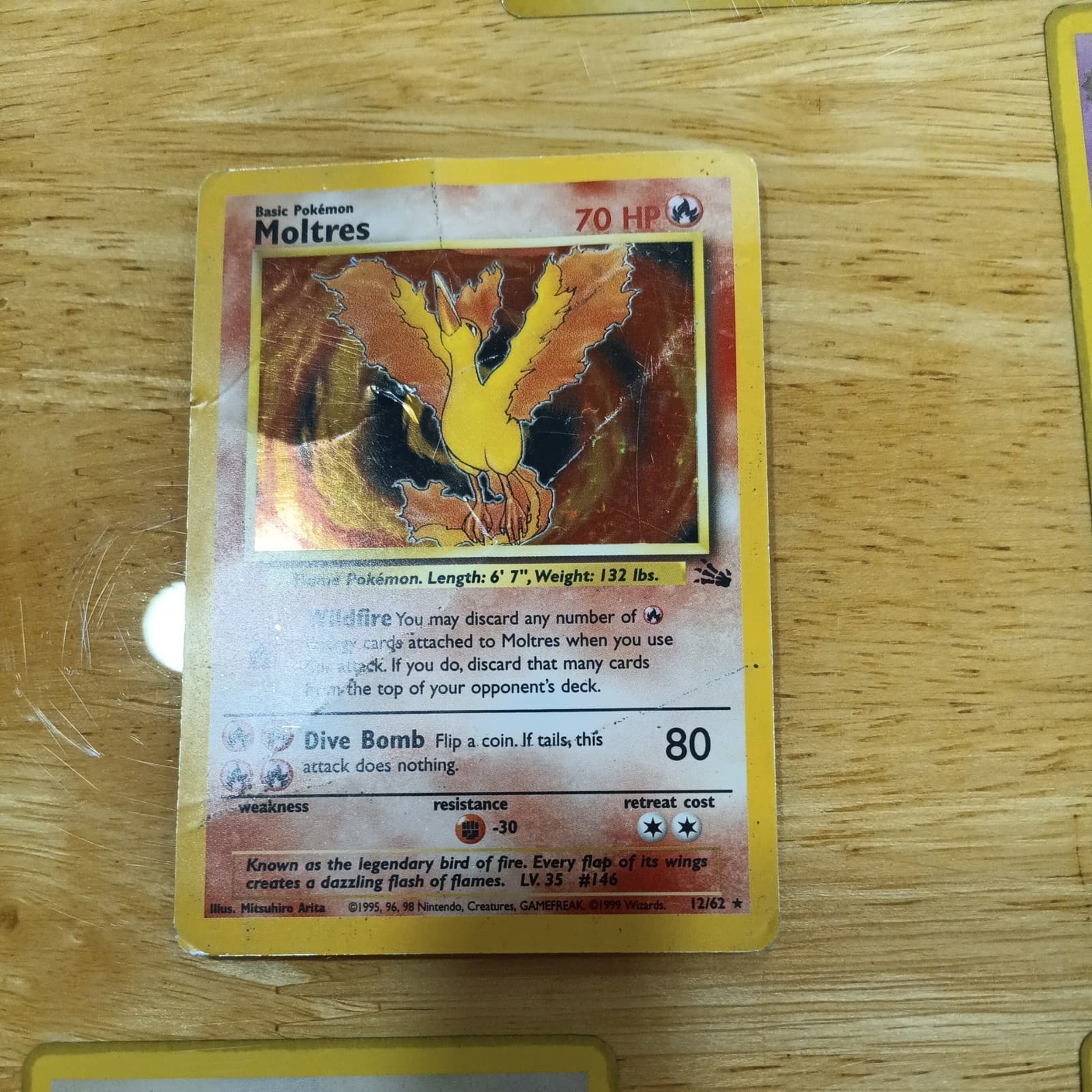Moltres Holo Fossil 12/62