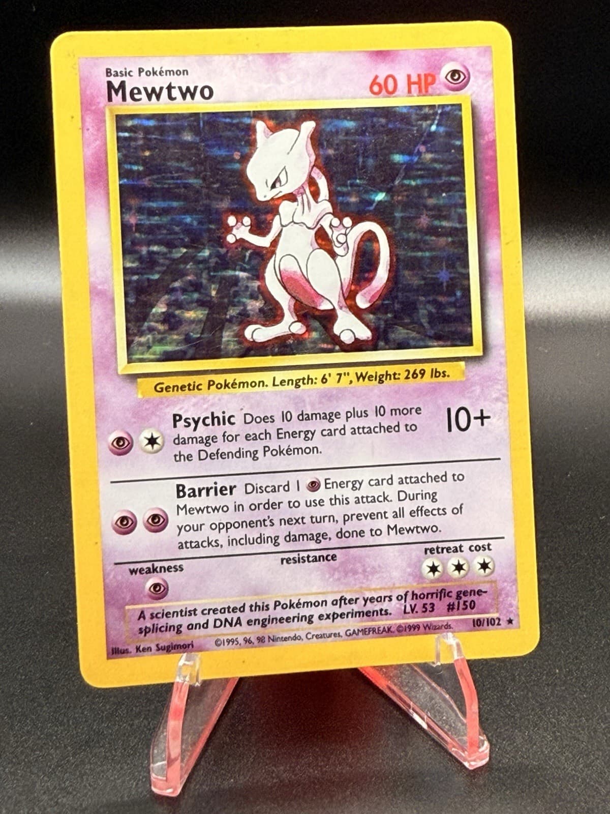 Pokémon Mewtwo TCG Base Set 2 Holo Card 10/130 Unlimited Holo Rare