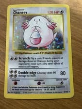 Chansey 3/102 Pokemon Base Set Shadowless Holo Rare Card WOTC MP FAST SHIPPING