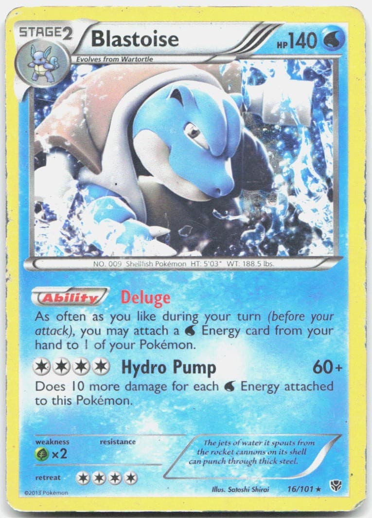 Blastoise 16/101 Holo Rare Plasma Blast Pokemon Holo MP