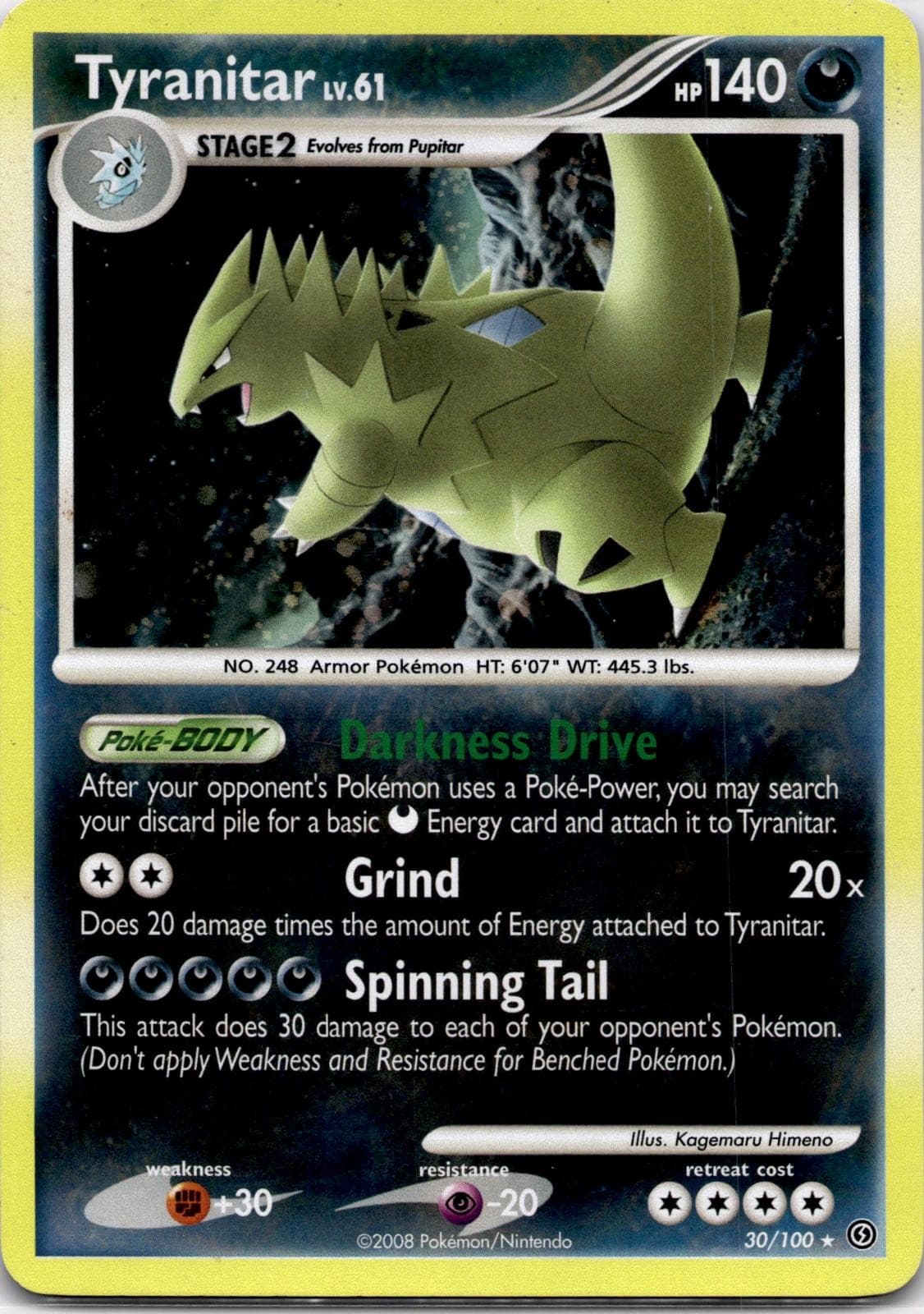 Tyranitar (DP Stormfront) 30/100 Deck Exclusives Holo Rare Pokemon TCG LP