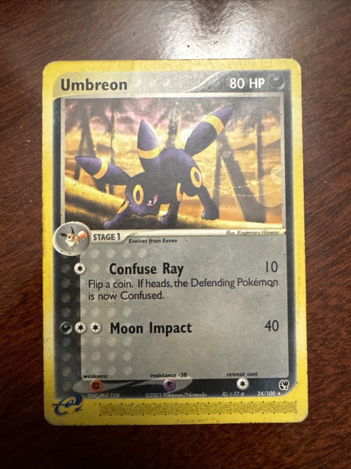 Pokémon TCG Umbreon 24/100 EX Sandstorm Regular Rare 80 HP English