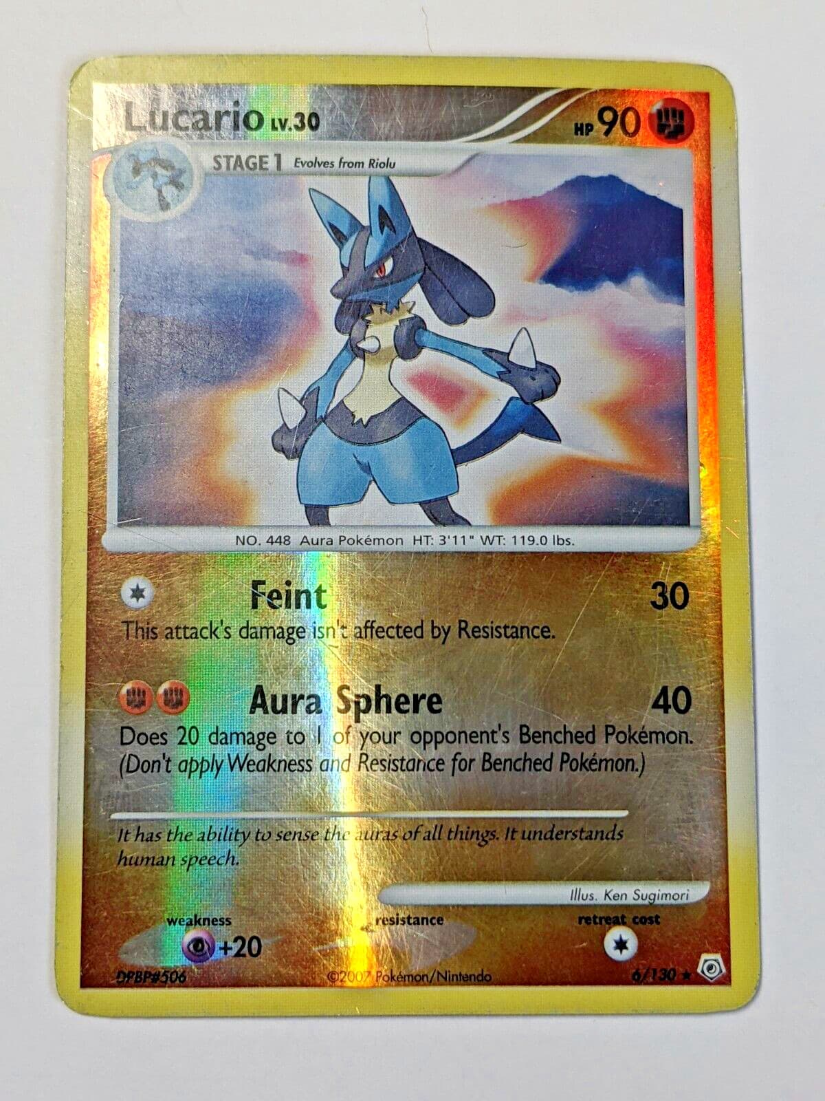 Pokemon: Lucario 6/130 Reverse Holo. Diamond and Pearl. PL