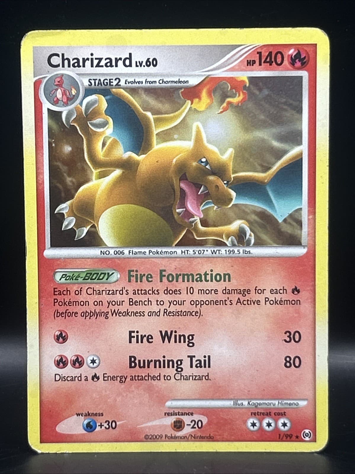 CHARIZARD Lv. 60 ( 1/99 ) Holo Rare Pokemon TCG Arceus 2009 Pokémon Swirl