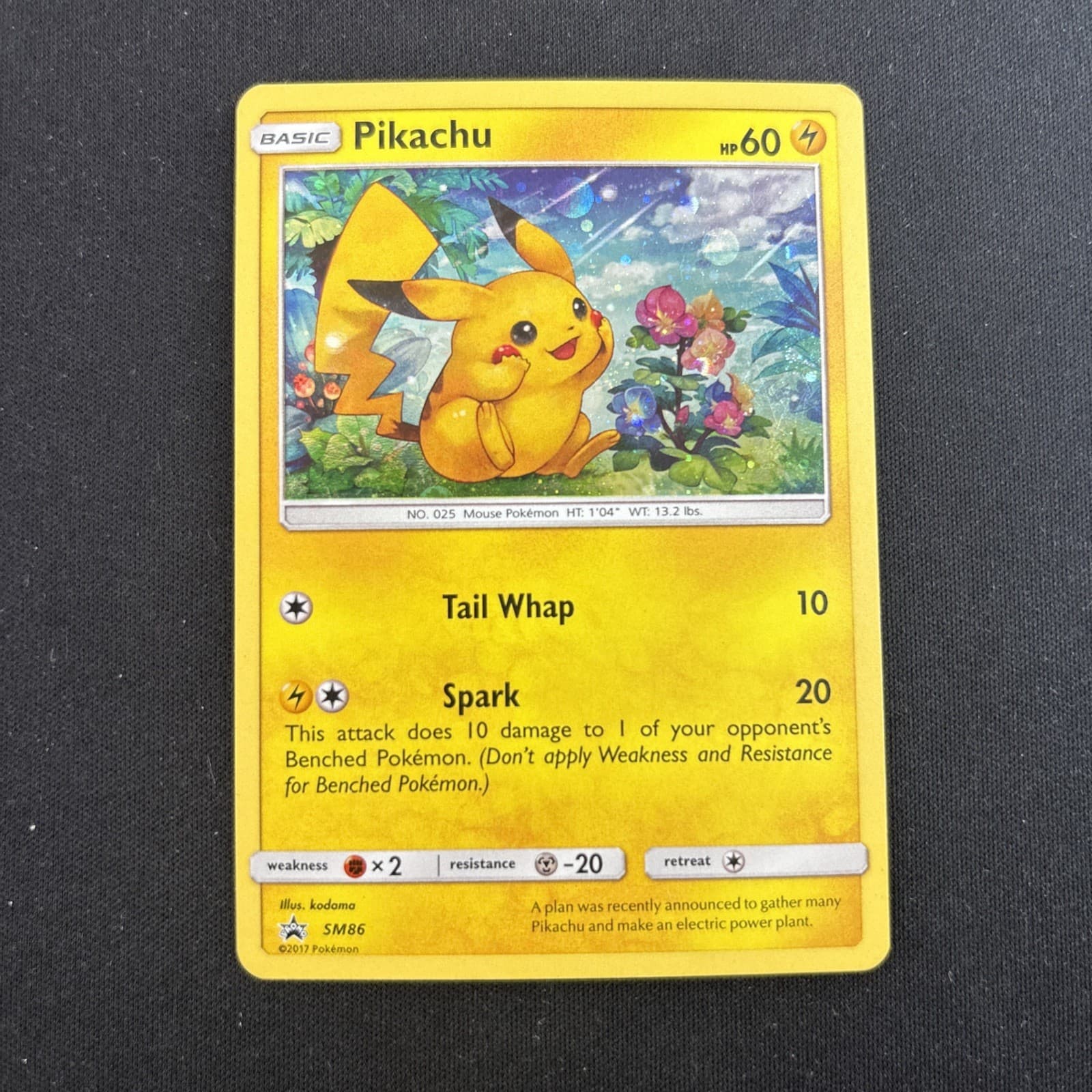 Pokemon TCG - Pikachu SM86 Sun & Moon Promos Black Star Promo Holo English -