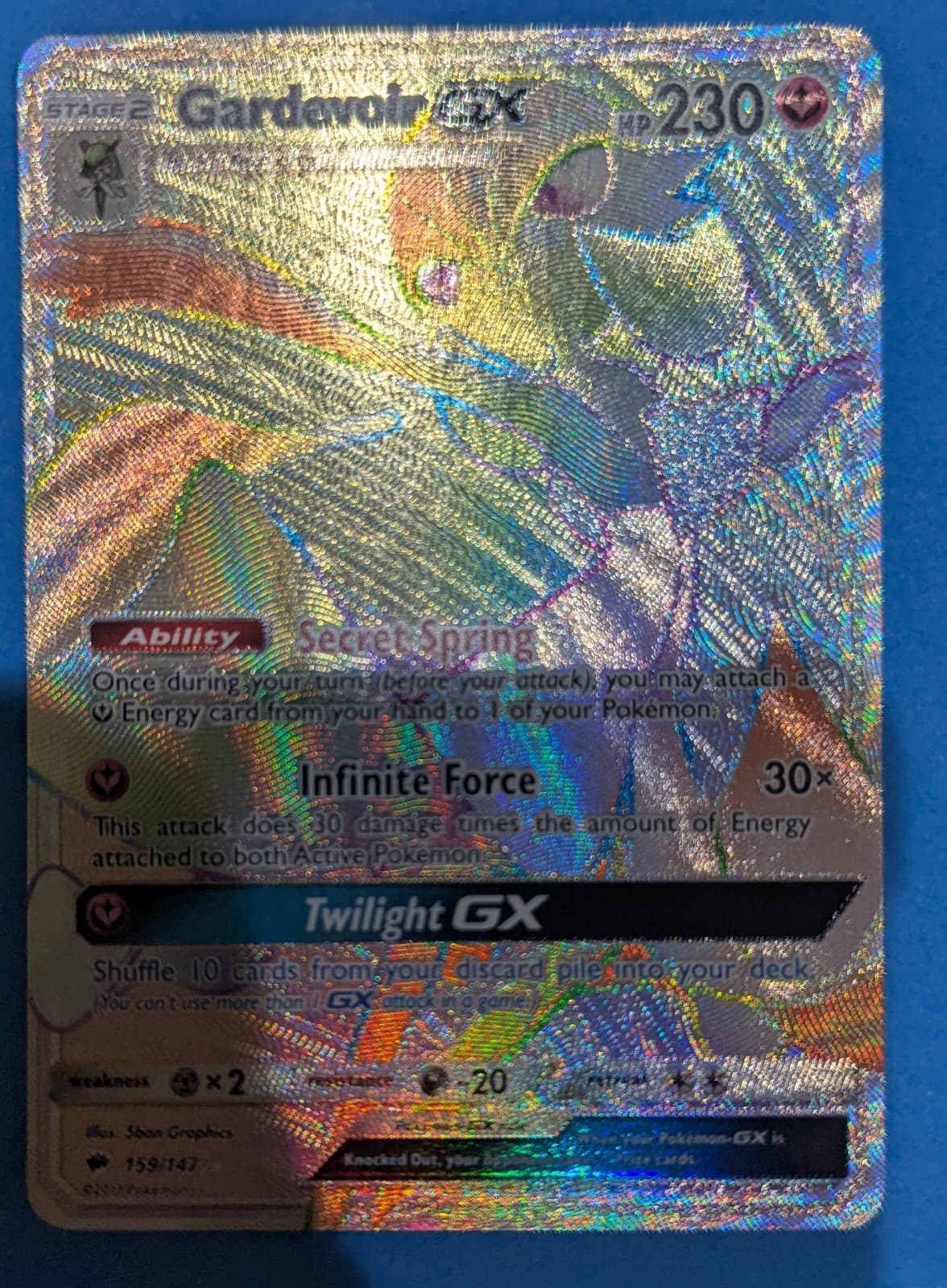 Pokémon TCG Gardevoir GX 159/147 Secret Rare Full Art SM Burning Shadows 2017