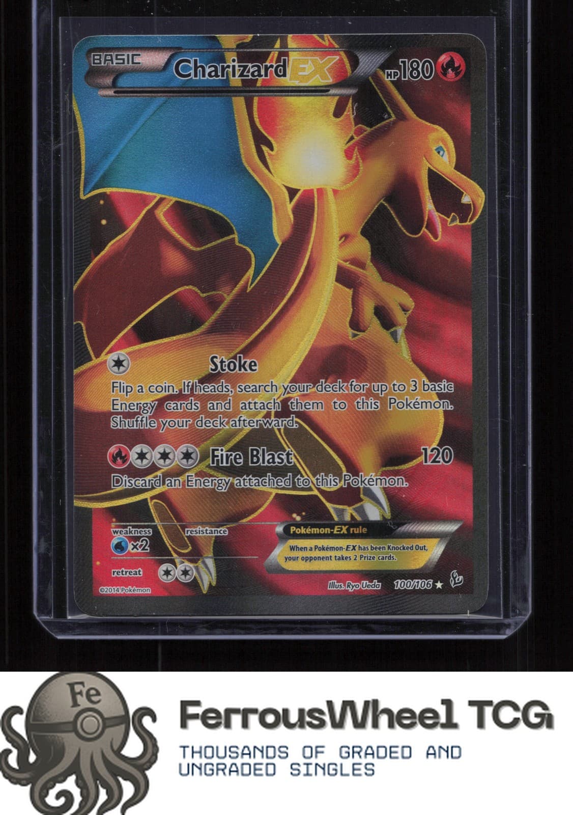 Charizard EX (100 Full Art) 100/106 - XY - Flashfire - (LP-/MP+)