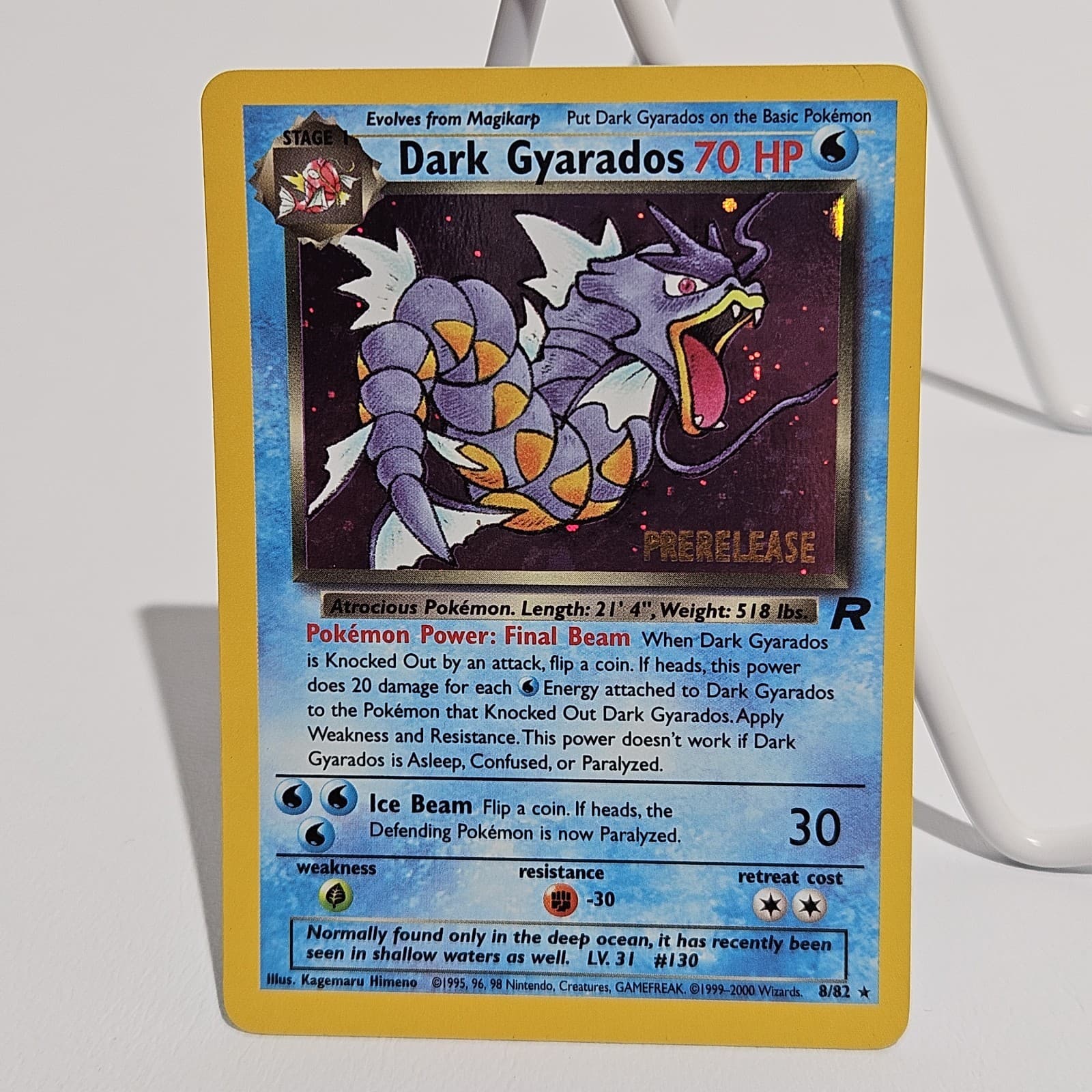 Pokémon TCG Dark Gyarados Prerelease Team Rocket Holo 8/82 LP Mouth Swirl