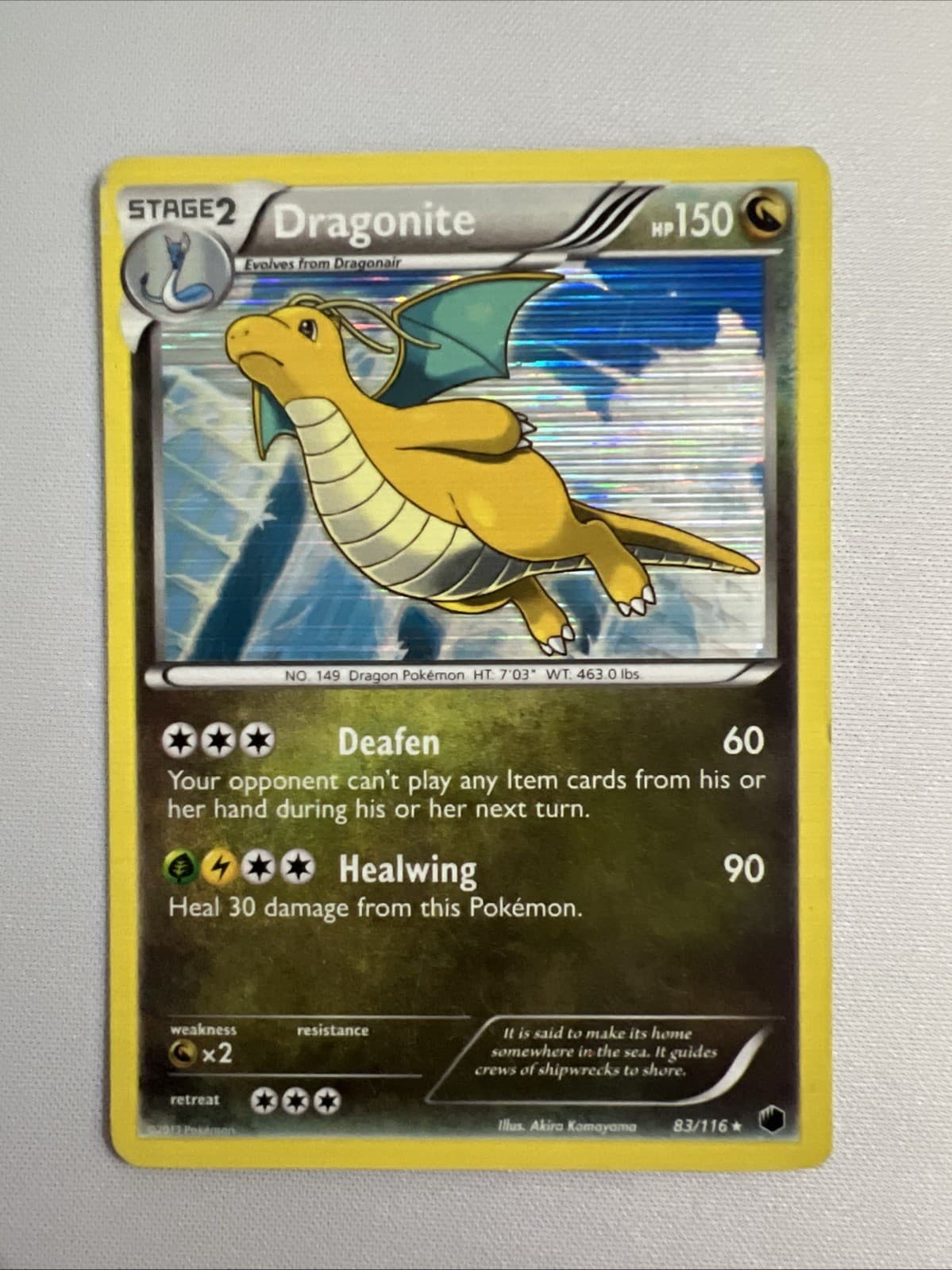 Pokémon TCG Dragonite 83/116 Plasma Freeze Holo Rare Card MP Condition
