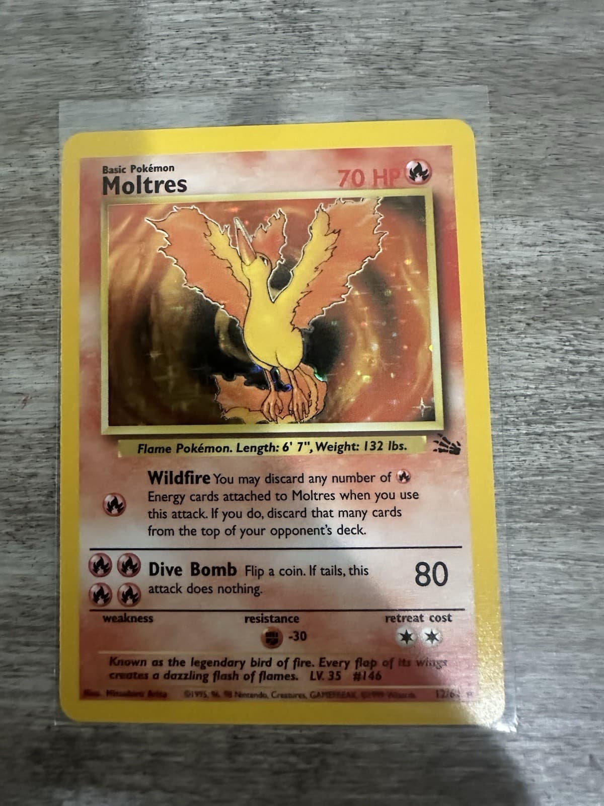 Moltres 12/62 Fossil Holo