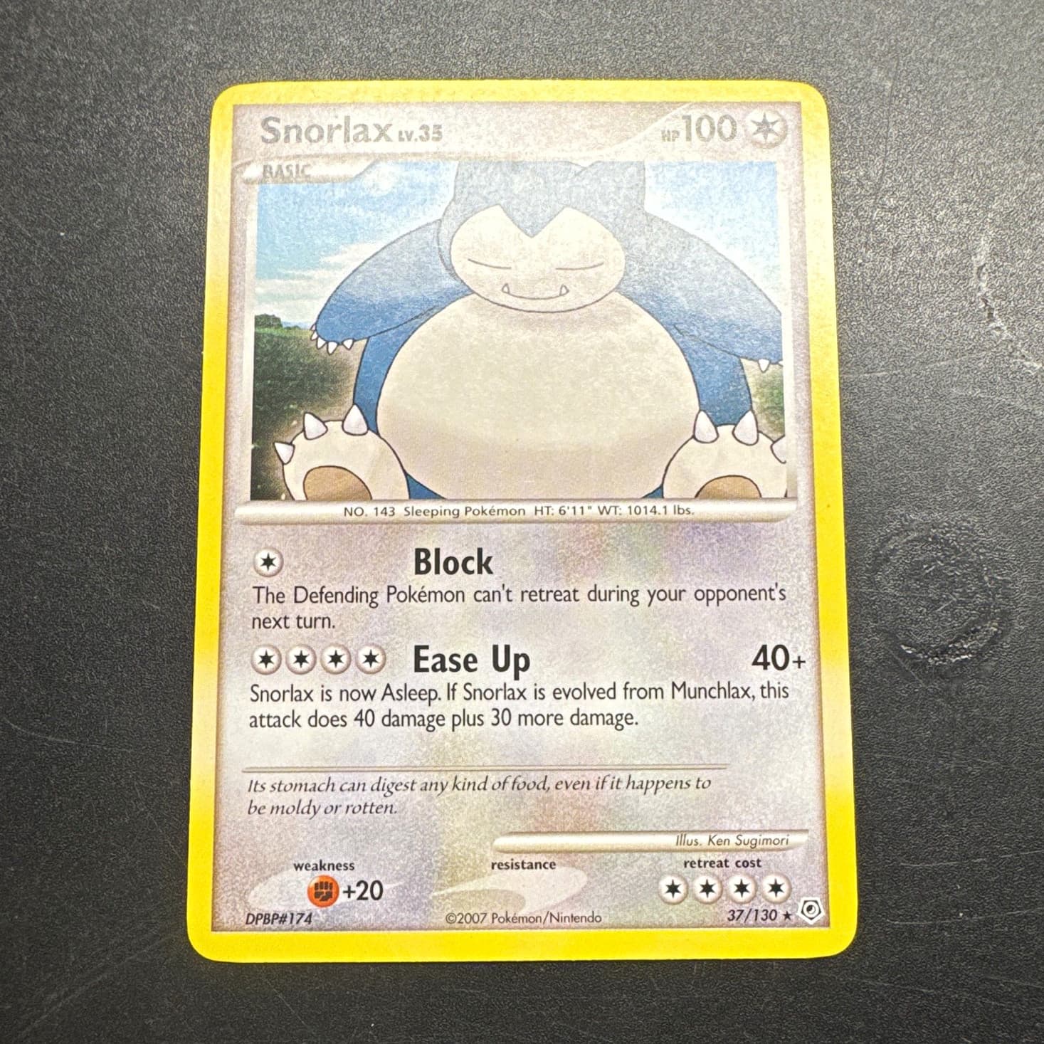Snorlax 37/130 Diamond and Pearl Regular Rare 100 HP Basic Eng
