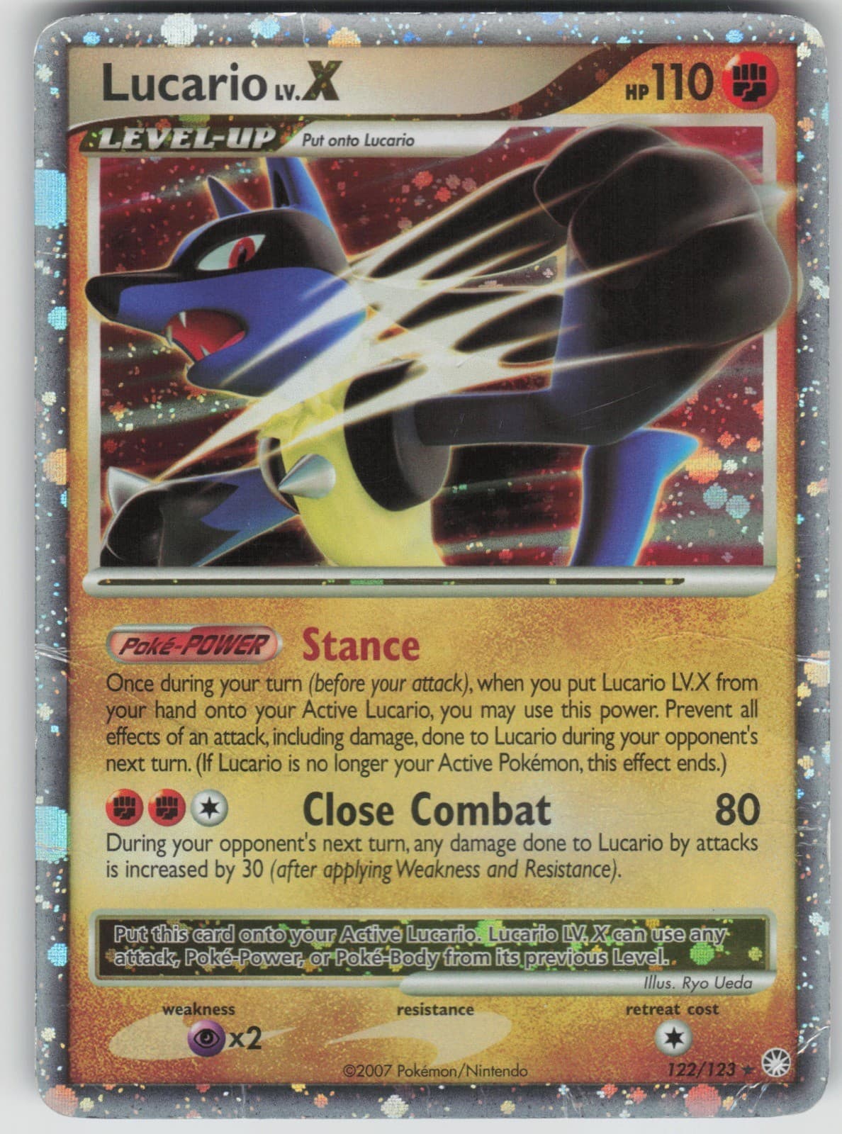 Pokemon TCG Lucario LV.X Ultra Rare Mysterious Treasures 122/123