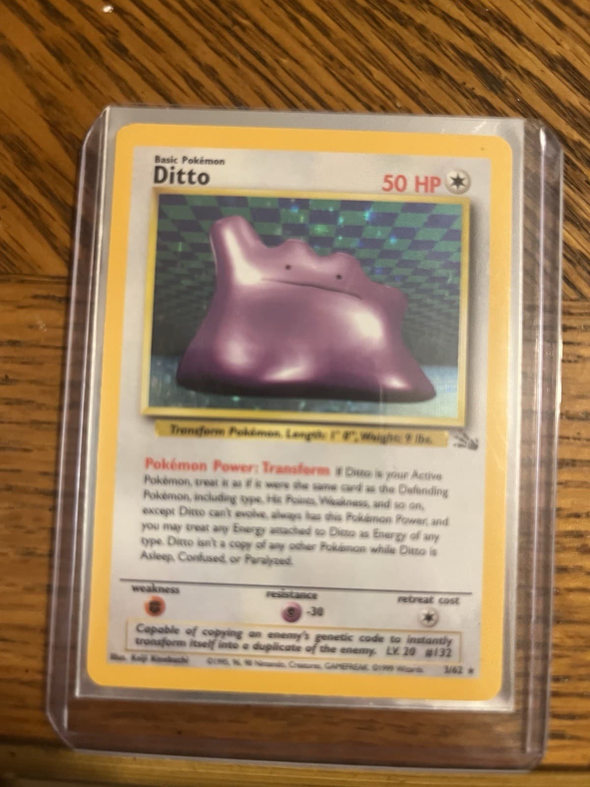 Pokemon TCG Ditto 3/62 Fossil Holo Rare Unlimited Vintage WOTC