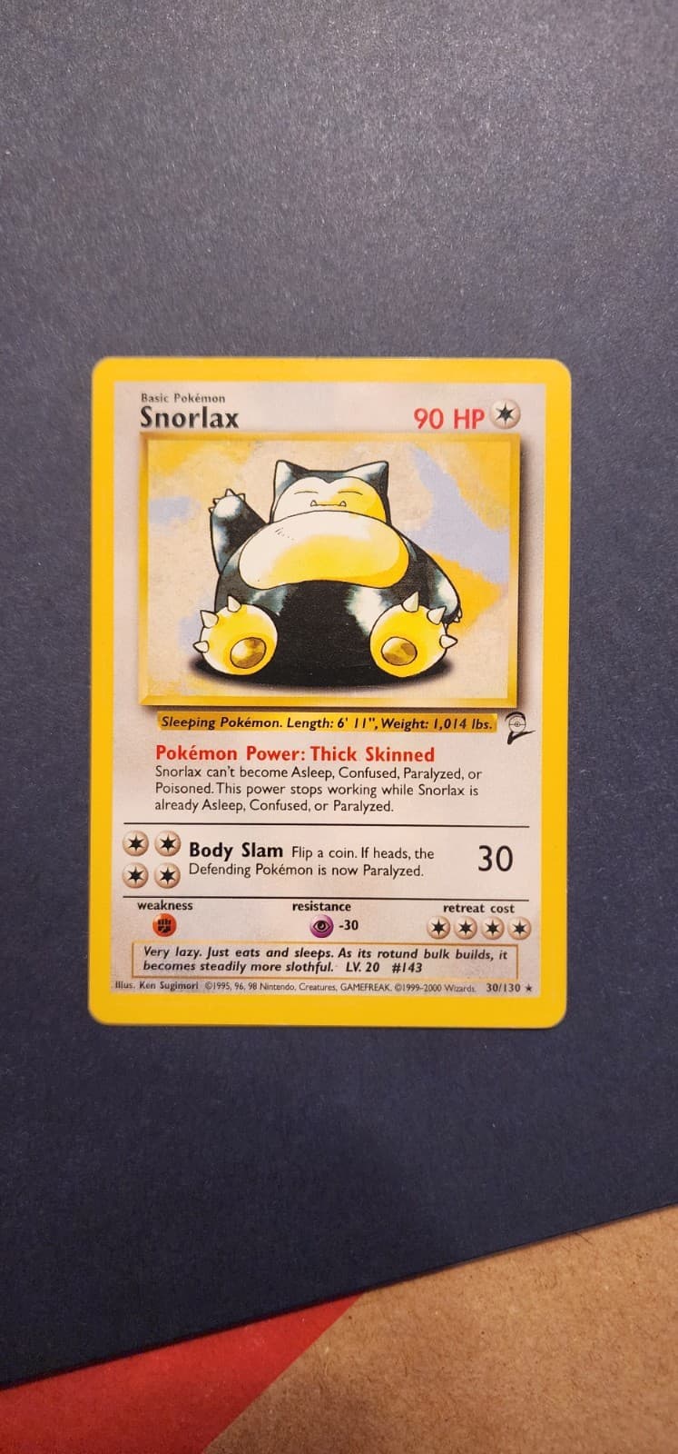 Pokemon Company Snorlax 030/130 Base Set 2 2000 Regular Rare Unlimited HP90 EN