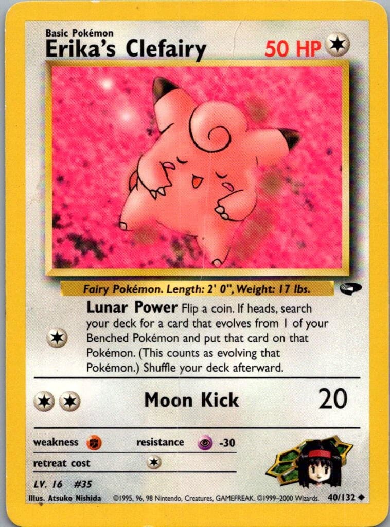 Erika's Clefairy 40/132 Uncommon Gym Challenge Pokemon Unlimited MP