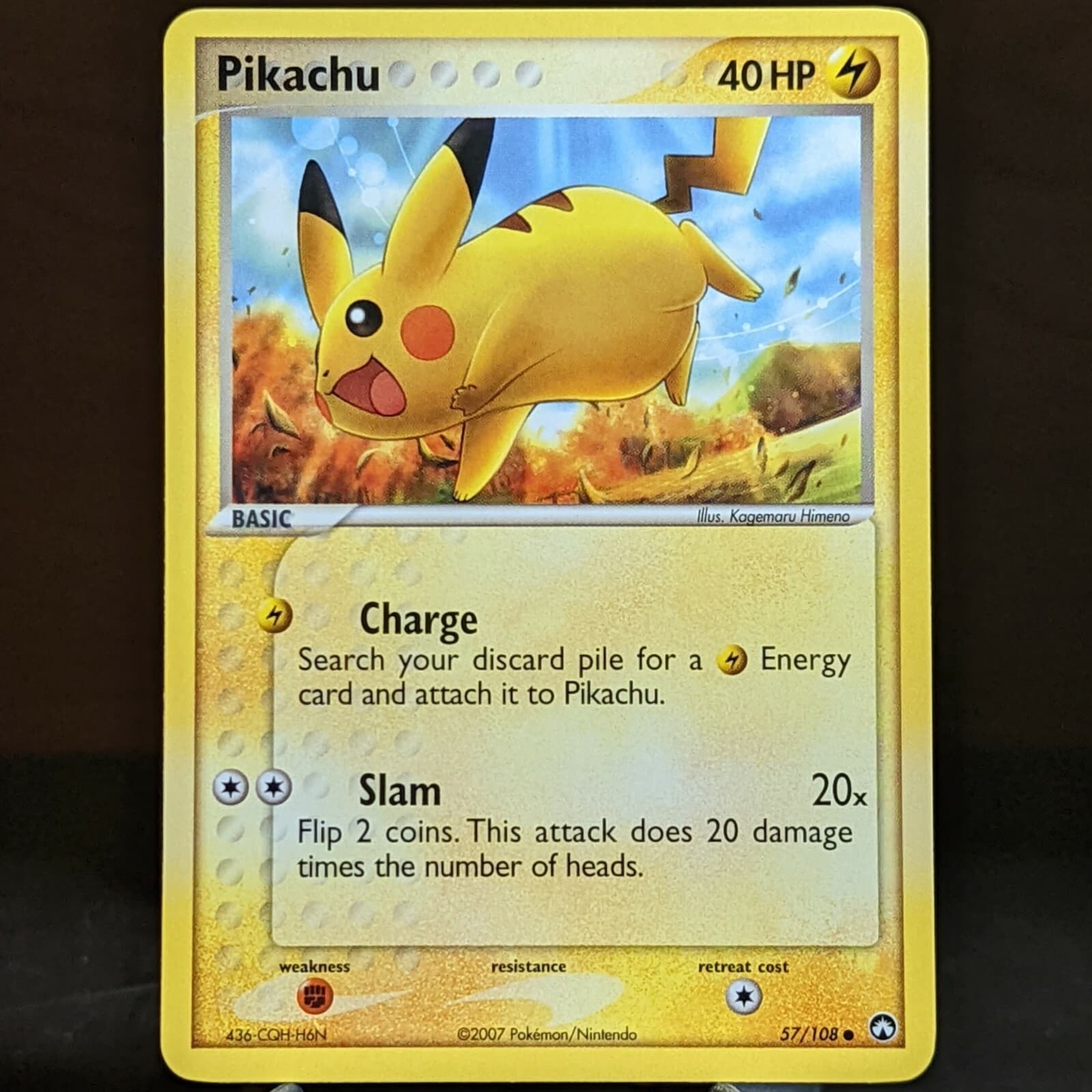Pikachu 57/108 LP/NM EX Power Keepers 2007 Pokemon TCG Set Card cute jumping 057