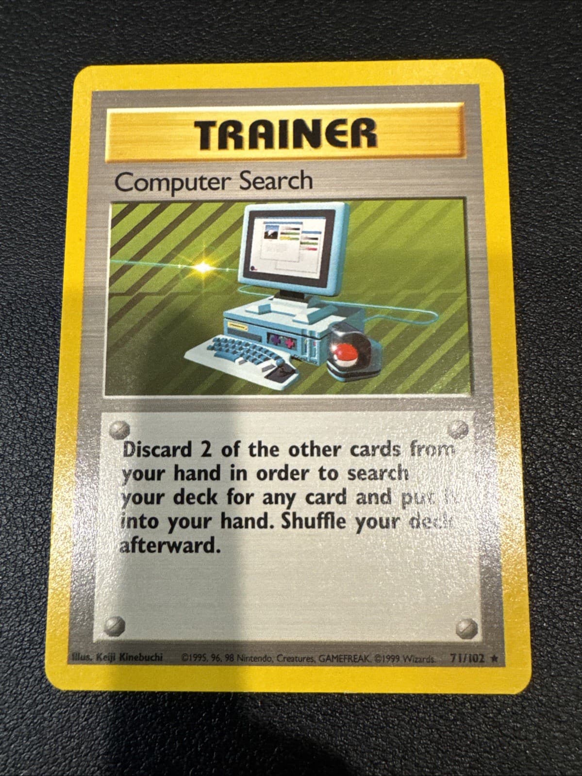 Pokémon Computer Search 71/102 Shadowless Trainer Base Set WOTC Vintage MP/LP