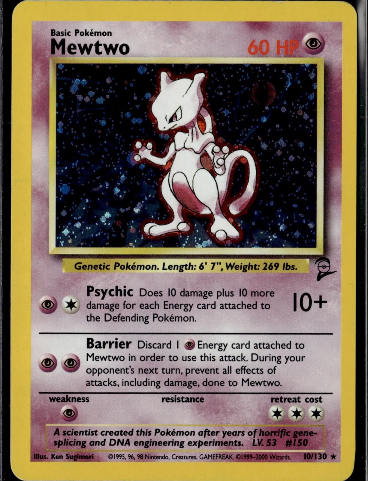 Mewtwo 10/130 Holo R Base Set 2 Pokemon 2000 EN MP
