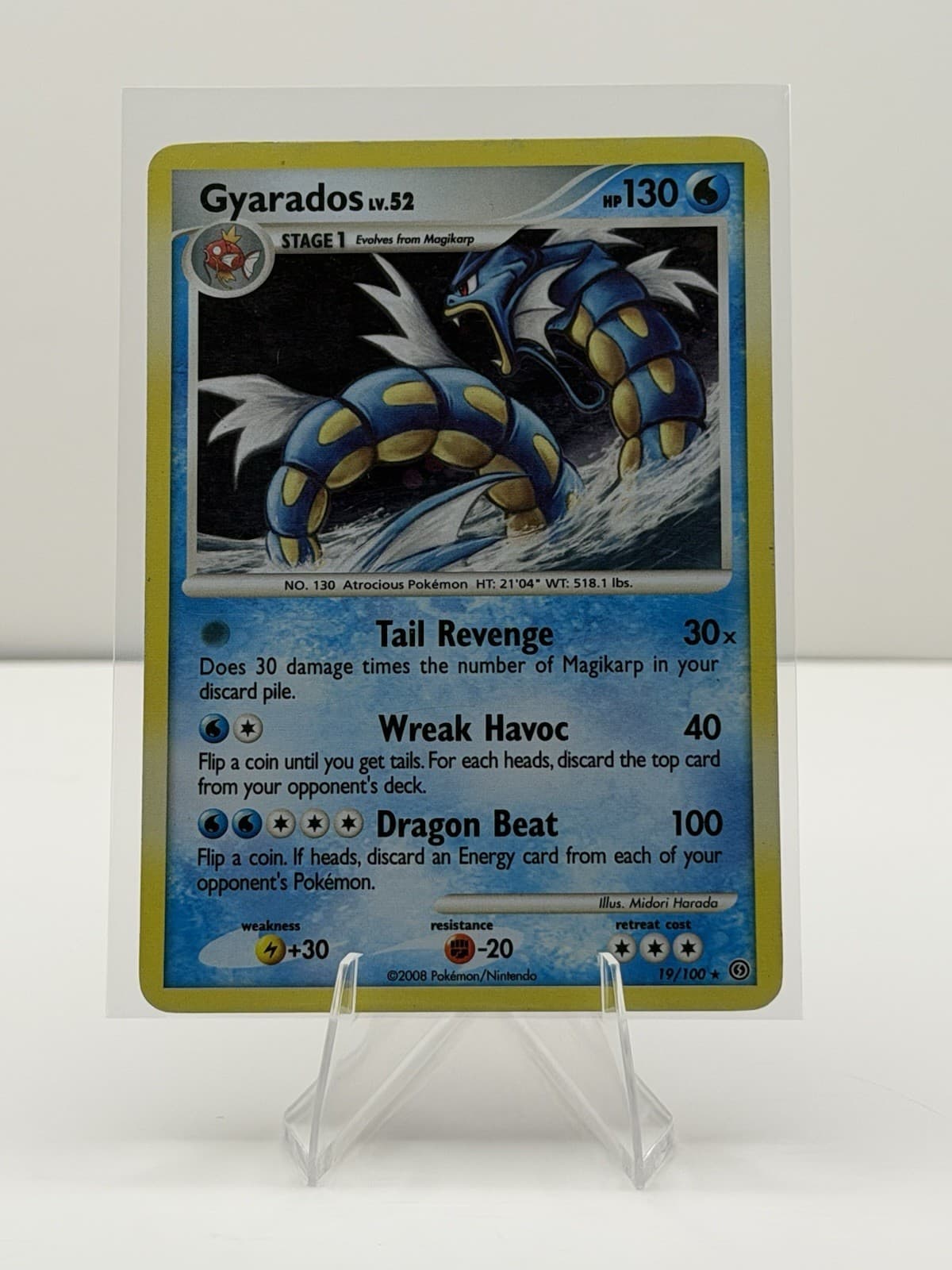 Gyarados 19/100 Stormfront 2008 Holo Rare Pokémon Card MP