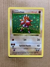 Shadowless Hitmonchan 7/102 Base Set - HOLO BLEED Pokemon Card - EXCELLENT