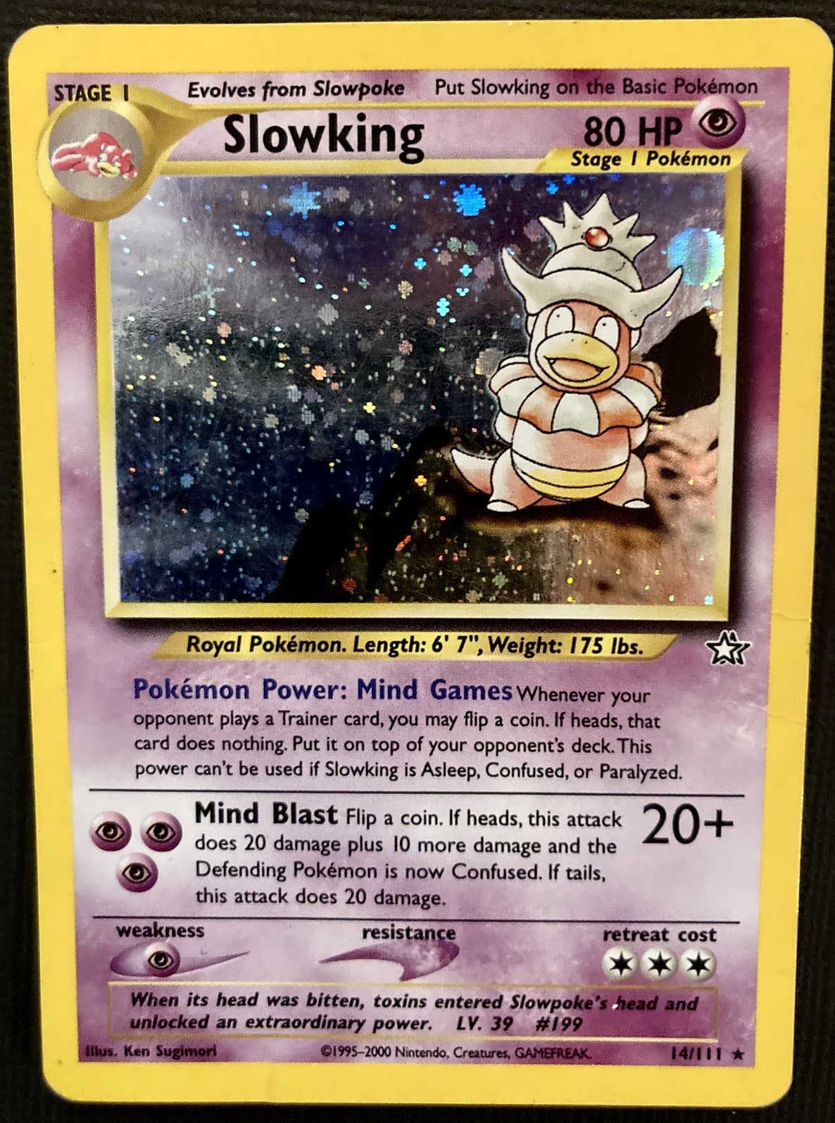 Pokémon TCG Card Slowking 14/111 Neo Genesis Holo Rare Vintage 2000