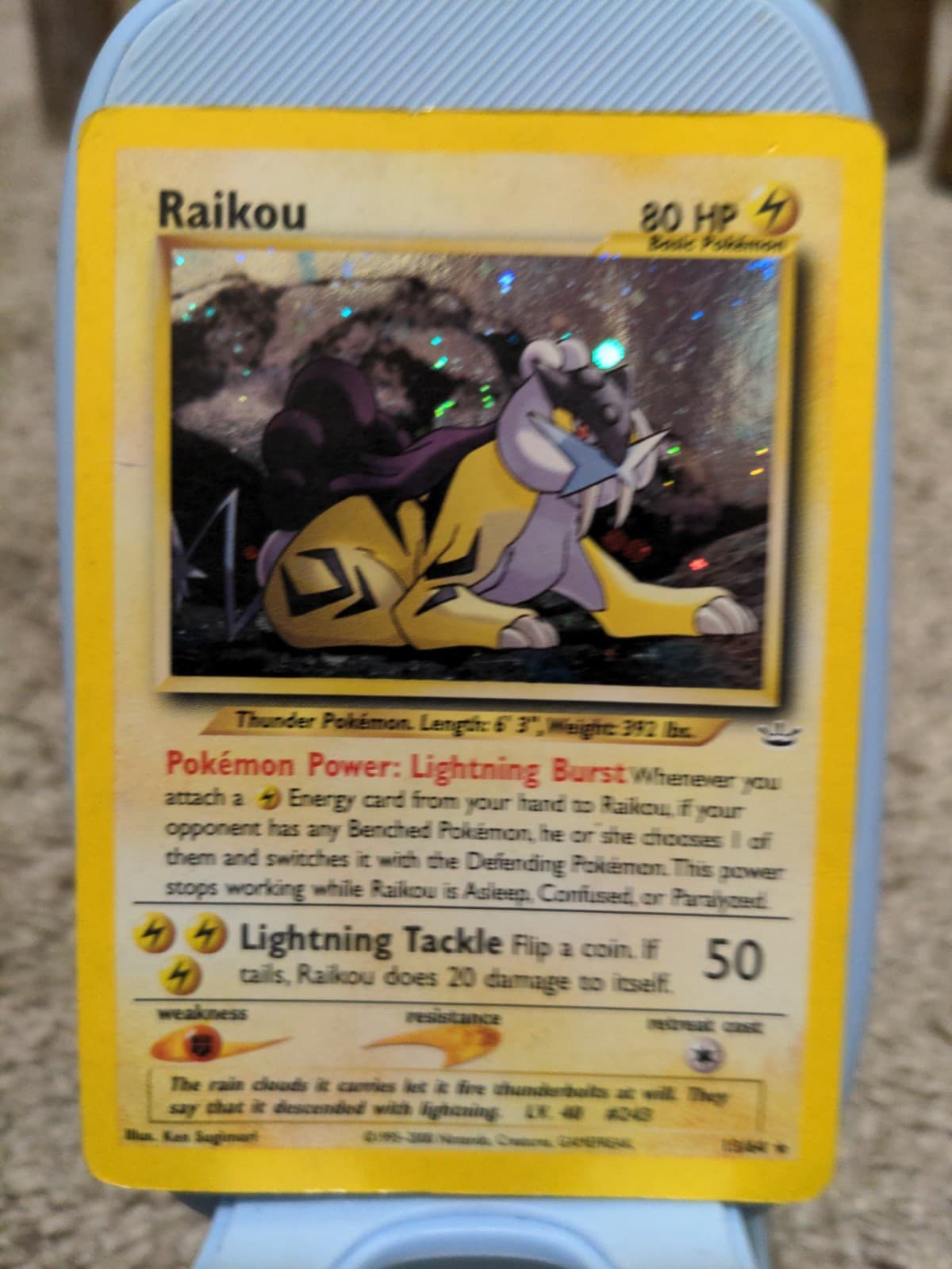 Raikou 13/64 DOUBLE HOLO ERROR Neo Revelation Pokemon DAMAGED