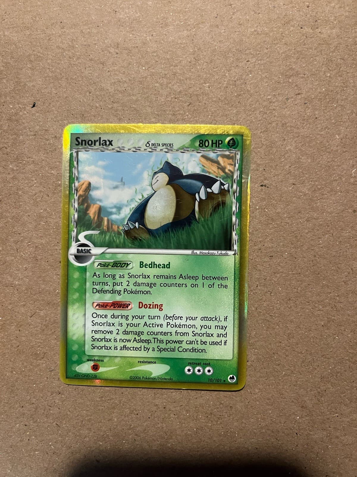 Pokémon Snorlax 10/101 Delta Species EX Dragon Frontiers Reverse Holo Rare