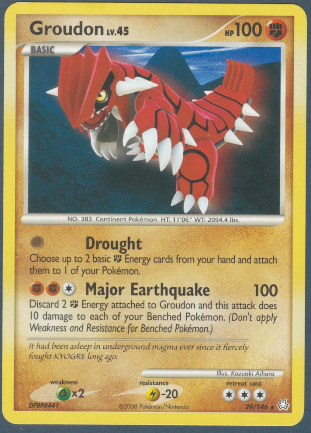 Groudon Rare Legends Awakened 29/146 LP Lvl 45