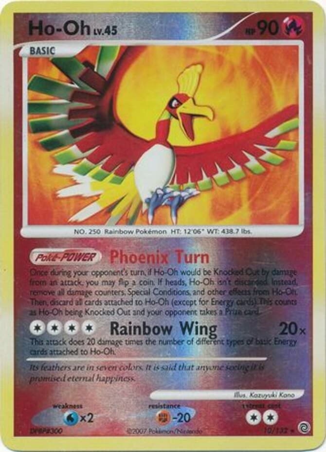Damaged Ho-Oh - 10/132 - Holo Rare - Reverse Holo Pokemon Secret Wonders
