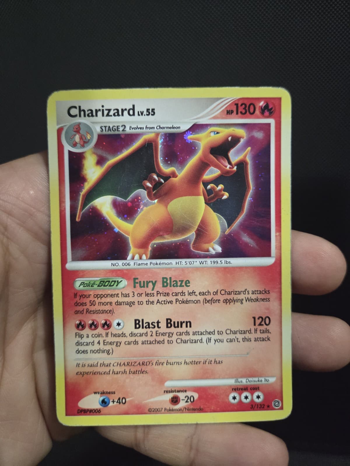 2007 Charizard 3/132 Secret Wonders Holo HP