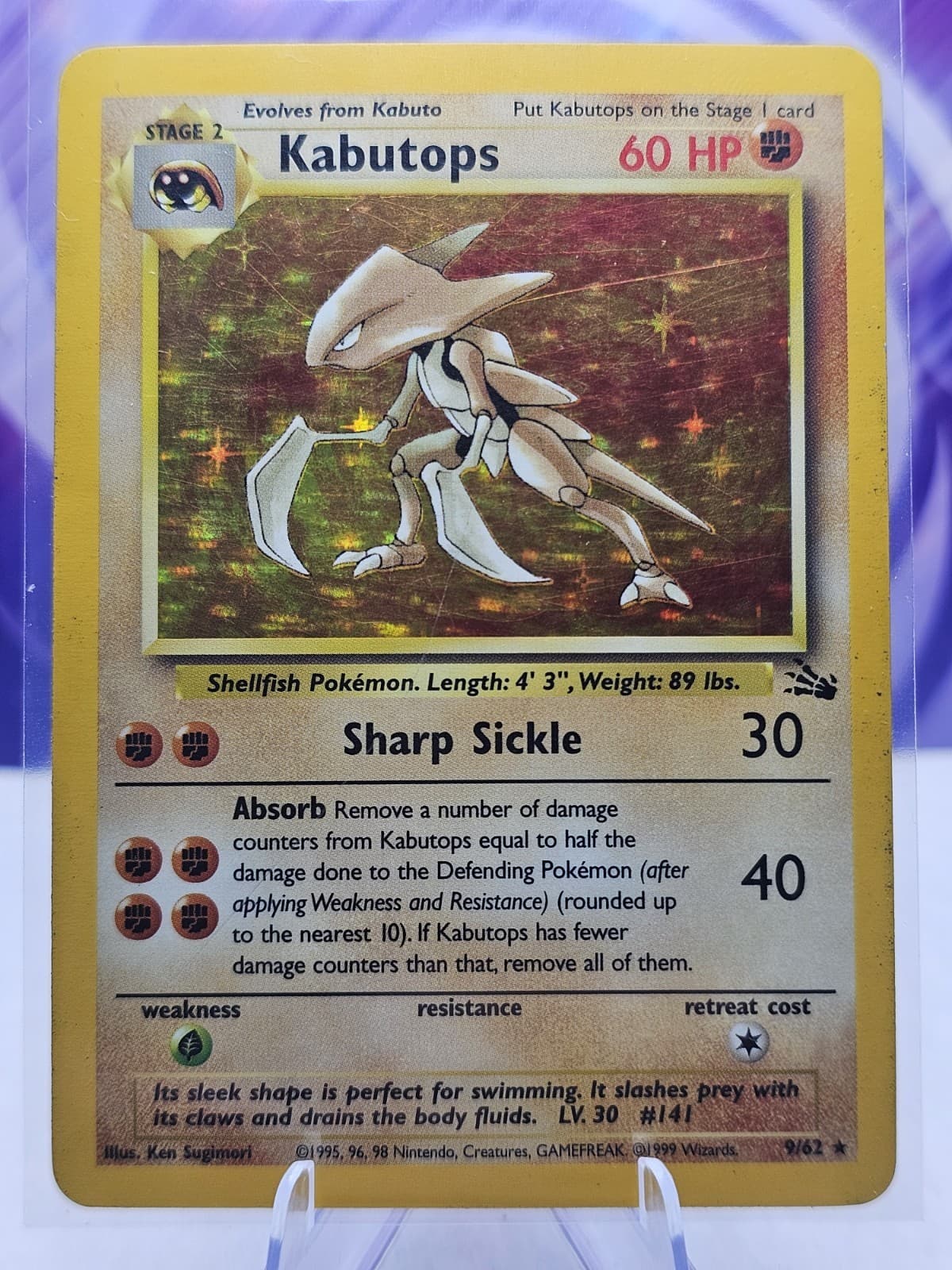 Kabutops 9/62 Fossil Holo Pokemon 1999 MP