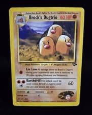 Pokémon TCG - BROCK'S DUGTRIO #22 - RARE - UNLIMITED - GYM CHALLENGE (2000) - HP