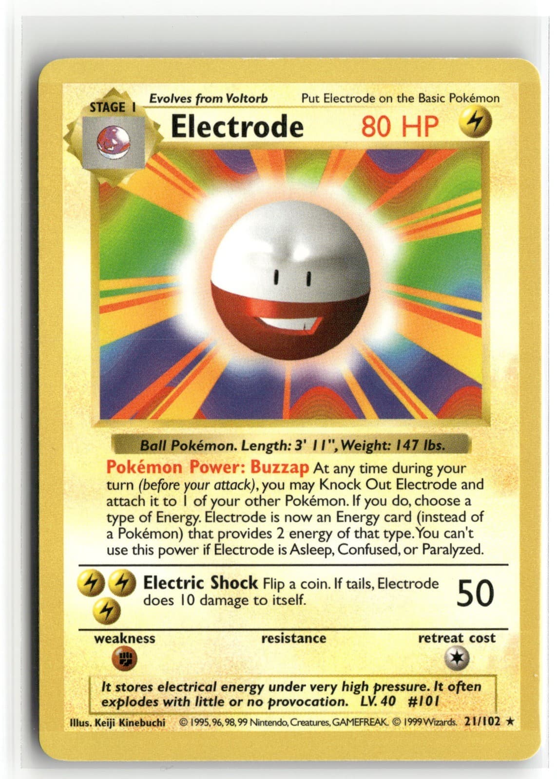 Electrode 021/102 Base Set (Shadowless) Rare Unlimited LP