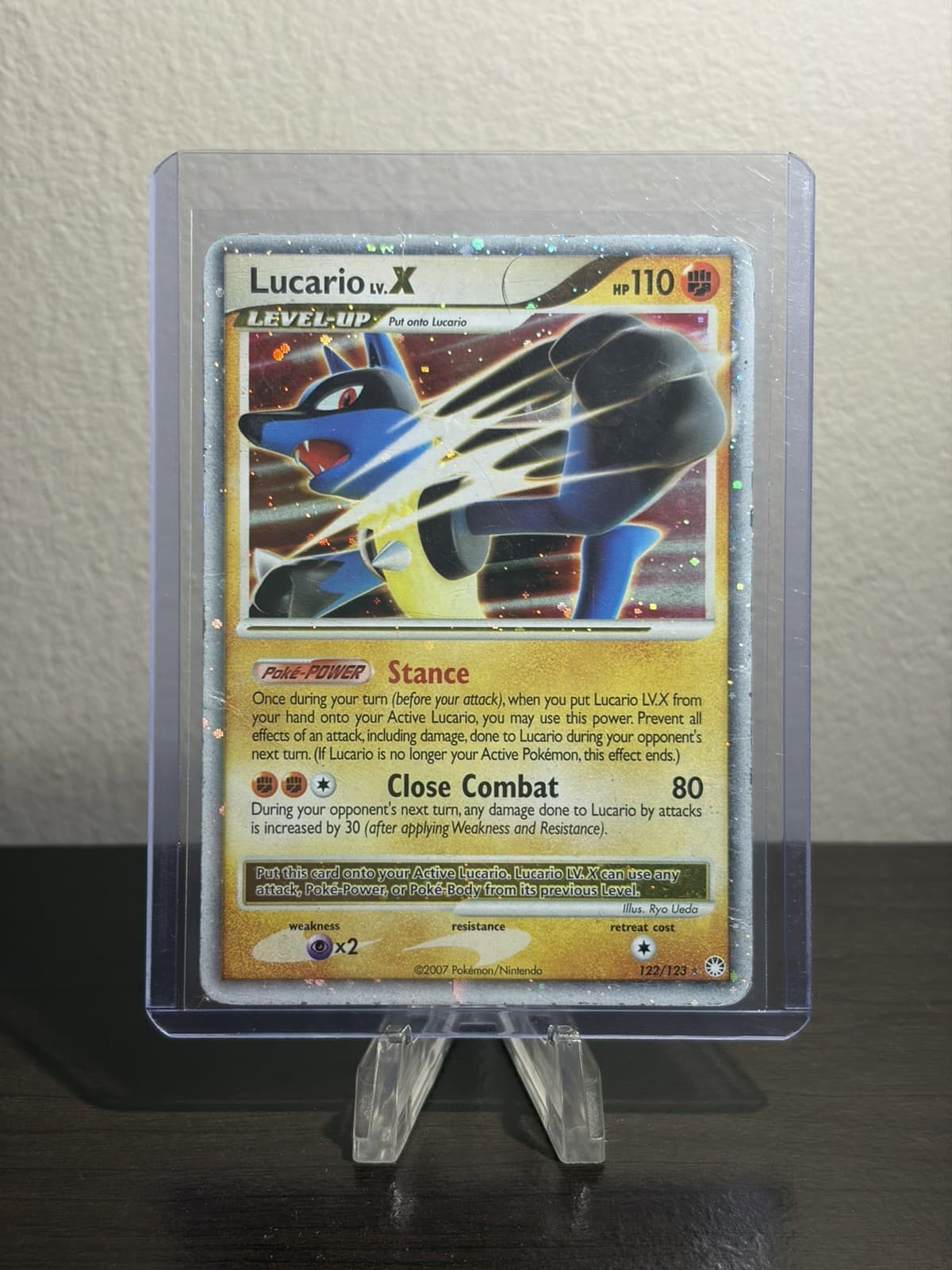 Pokemon TCG Lucario LV.X 122/123 Mysterious Treasures Holo Ultra Rare 2007 - MP