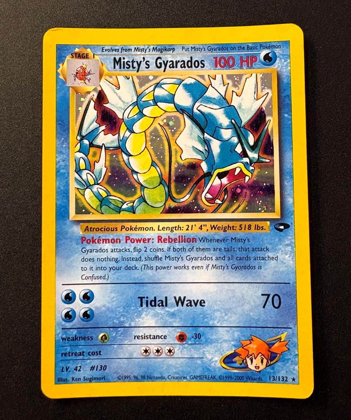 Misty's Gyarados 13/132 Holo R Gym Challenge Pokemon WOTC 2000 MP/HP Card