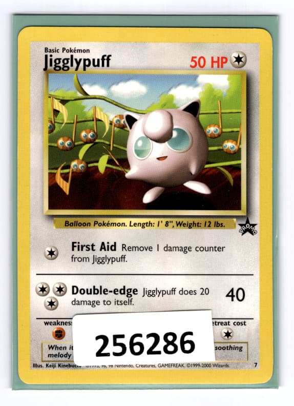 (256286) JIGGLYPUFF Pokemon WOTC Black Star Promo Card # 7 from First Movie CD