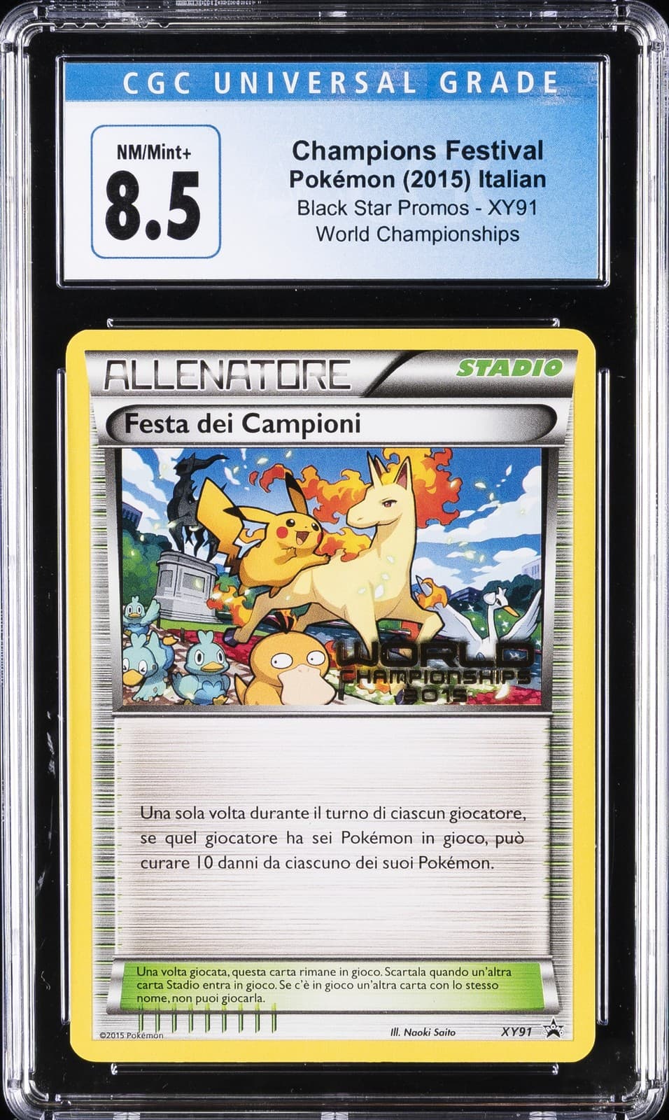 2015 POKEMON BLACK STAR PROMOS ITALIAN #XY91 CHAMPIONS FESTIVAL CGC 8.5