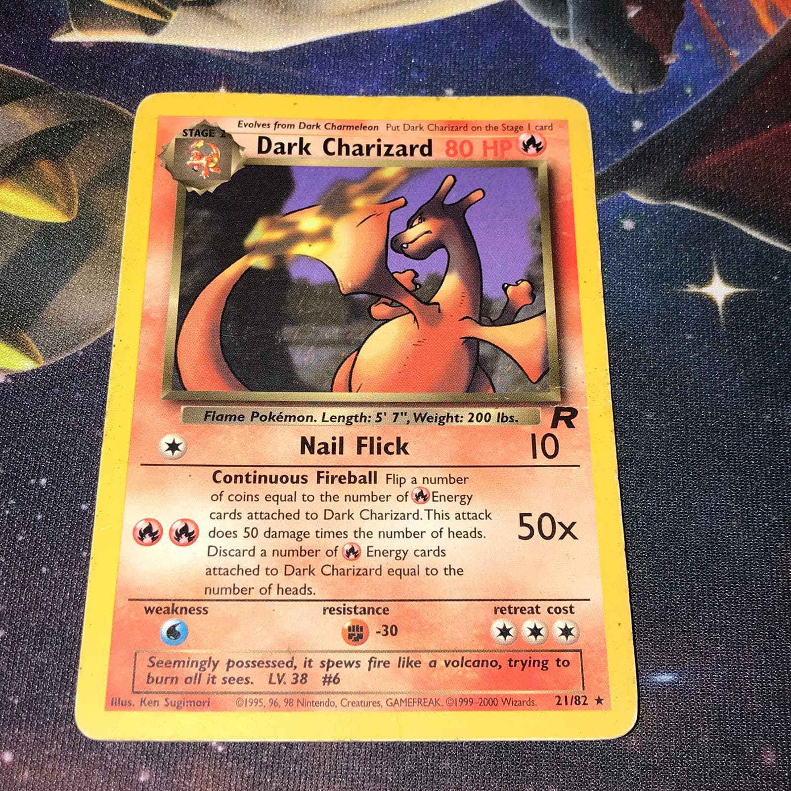 Dark Charizard ~ 21/82 ~ Non-Holo ~ TEAM ROCKET ~ HEAVY PLAY ~ Pokemon Card