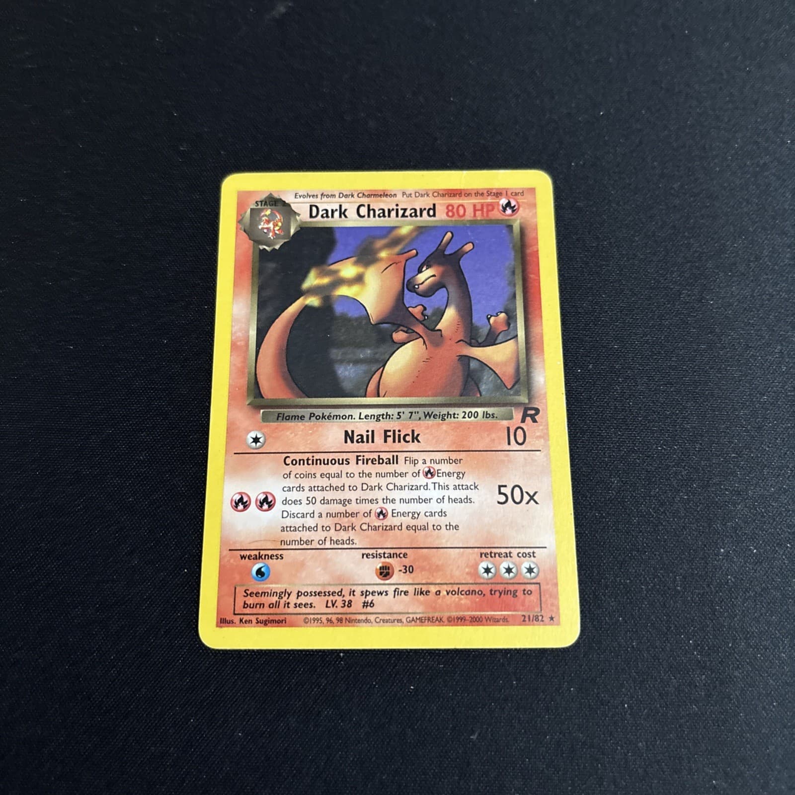 2000 POKEMON TEAM ROCKET #21/82 DARK CHARIZARD NON-HOLO