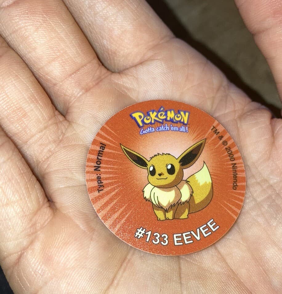 VTG 2001 Tazo Pokemon #133 Eevee Matutano Lays Nintendo Tazos WOTC Promo Token
