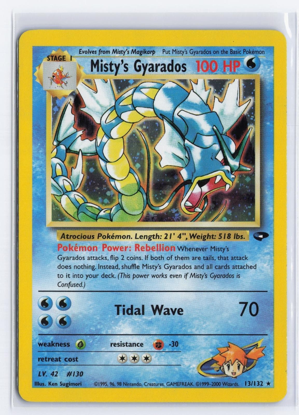 Misty's Gyarados 13/132 Rare Gym Challenge Pokemon Unlimited Holo MP
