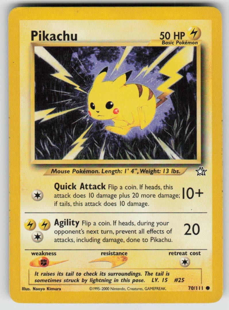 Pikachu Unlimited 70/111 Common Neo Genesis Pokemon LP