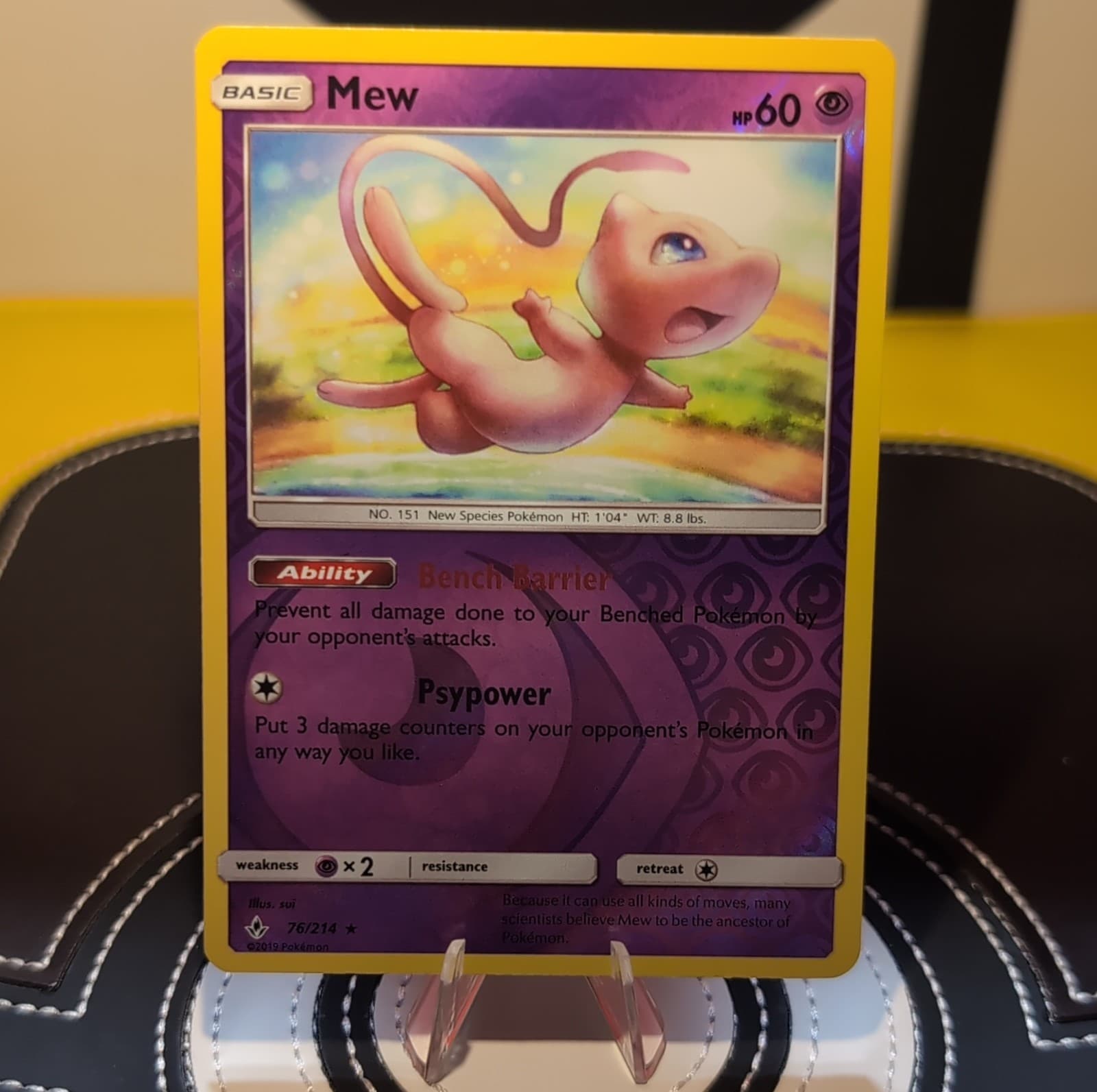 Pokémon Mew Rare Basic Psychic 60 HP Psypower 2019 SM-Unbroken Bonds 76/214