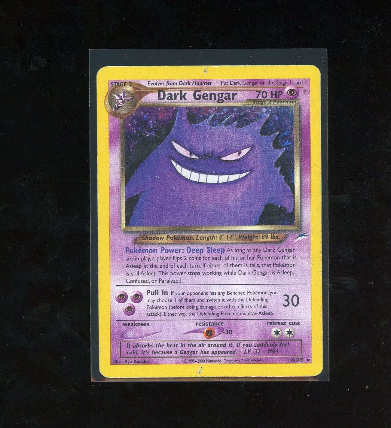 2002 Neo Destiny Dark Gengar 6/105 Holo Foil Rare Pokemon ** Altered Pin Holes