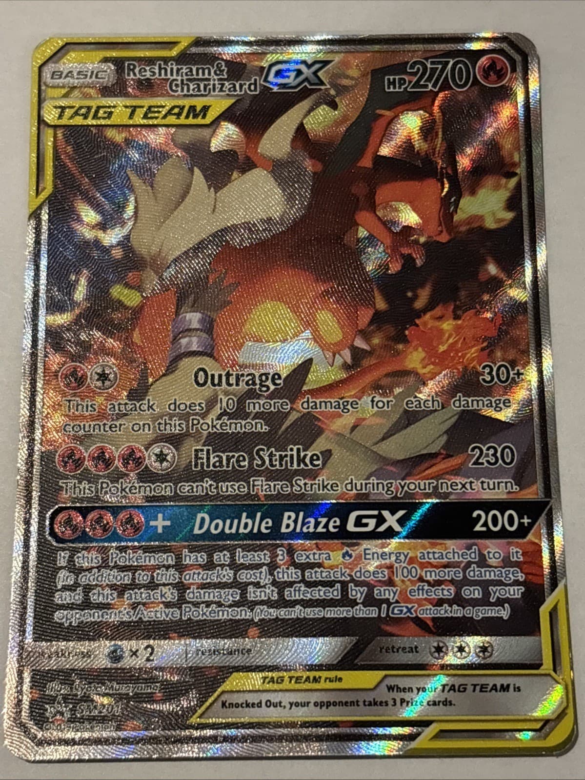 Reshiram & Charizard GX SM201 Black Star Promo TAG TEAM GX Holo Pokemon TCG