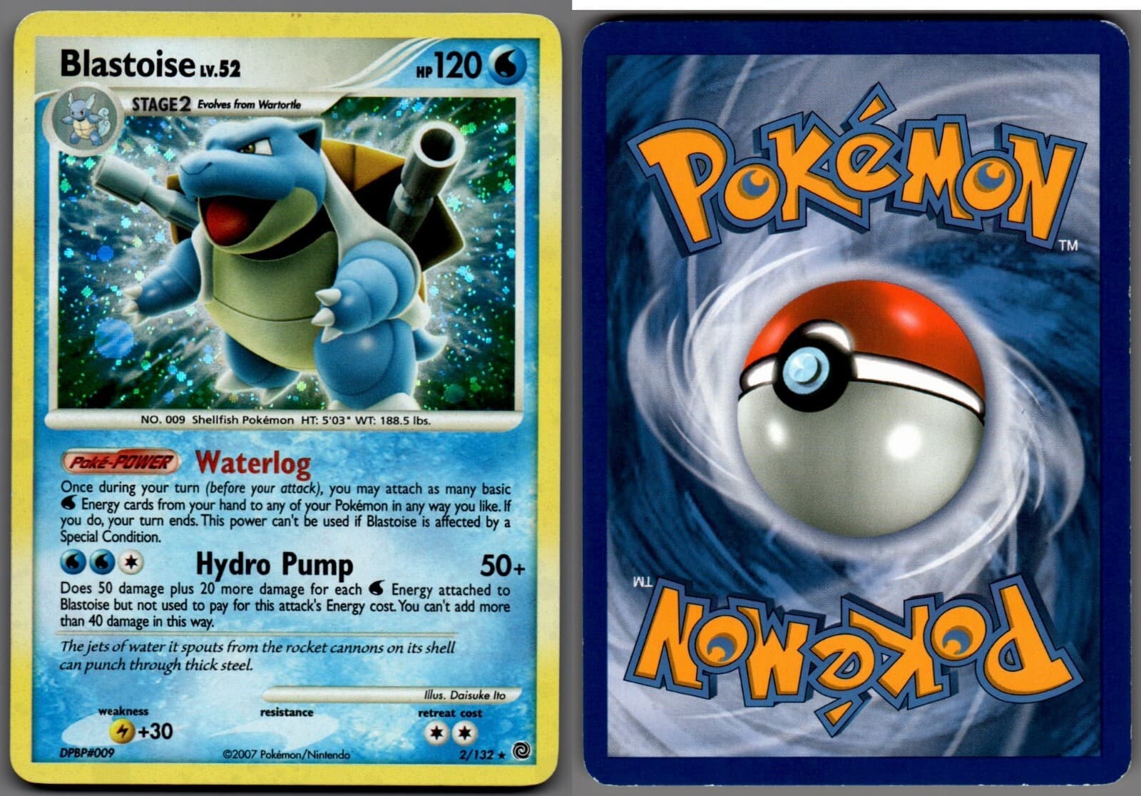 2007 Pokemon, Secret Wonders, #2/132 Blastoise, Holo Rare